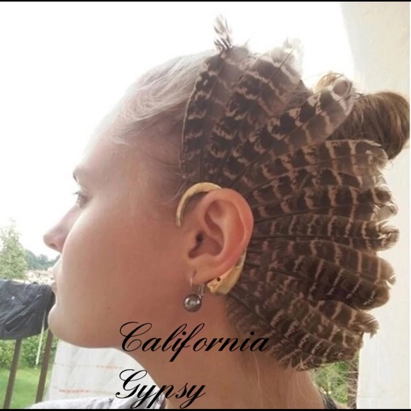 Hippie festival  gypsy feather ear piece - Picture 3 of 8